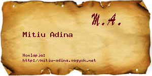 Mitiu Adina névjegykártya